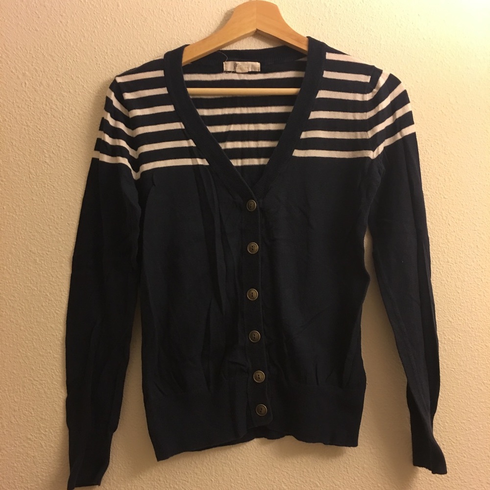 [Forever 21] Navy and white stripped cardigan